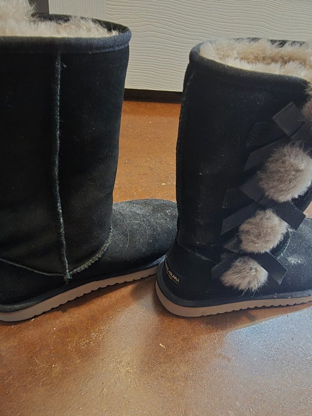 Koolaburra by UGG Black Suede Sheepskin Lined Knee-High Pull-On Boots 7